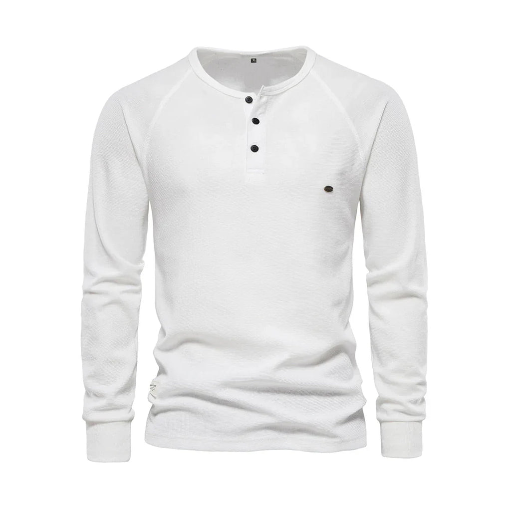 Men's henley t-shirt - soft fabric top for outings and everyday wear