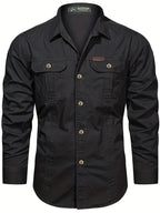 Men's casual shirt sturdy outdoor attire - lightweight long sleeve button-up for everyday wear