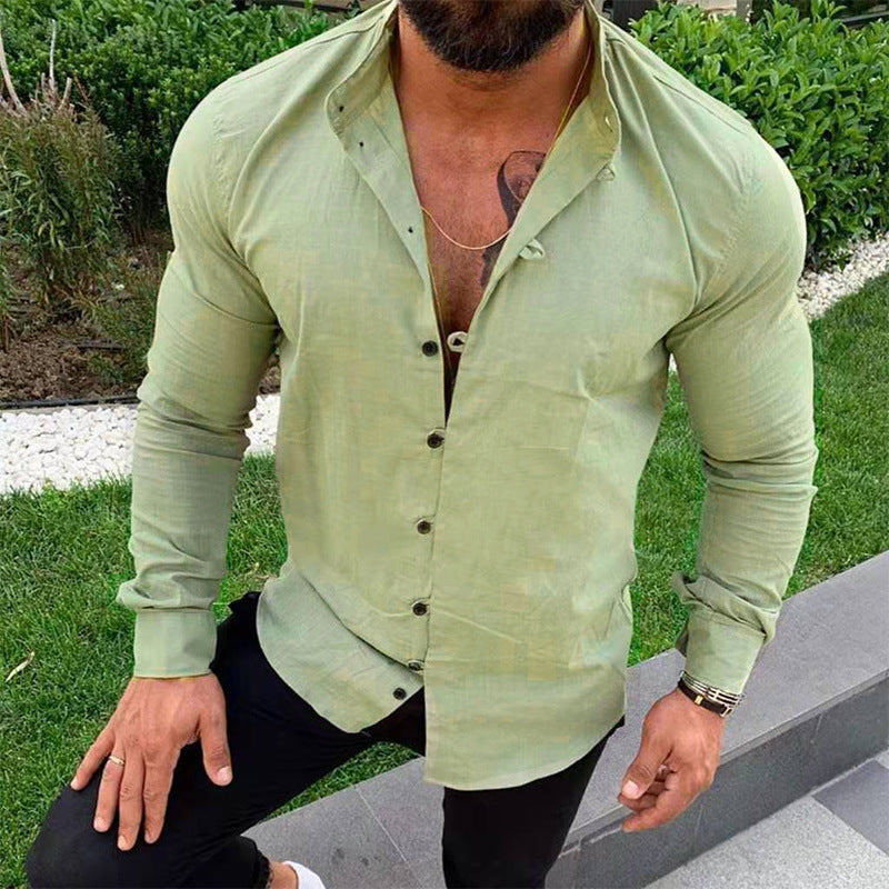 Linen long-sleeve shirt - stylish men’s casual shirt