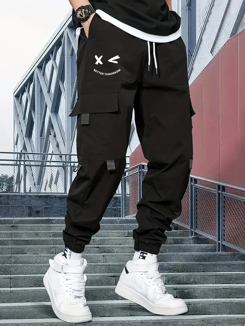 Men’s Cargo Trousers with Drawstring - Versatile Utility Wear
