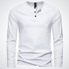 Men's henley shirt - versatile long sleeve casual top in premium cotton blend for everyday wear