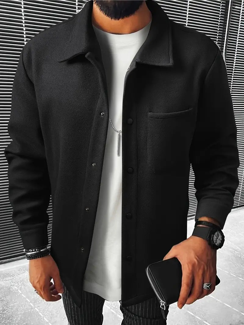 Men's long sleeve office shirt tailored design - quality fabric smart casual attire