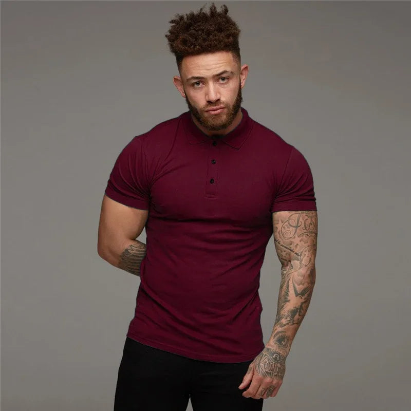 Tailored men's muscle fit polo shirt - refined polo top