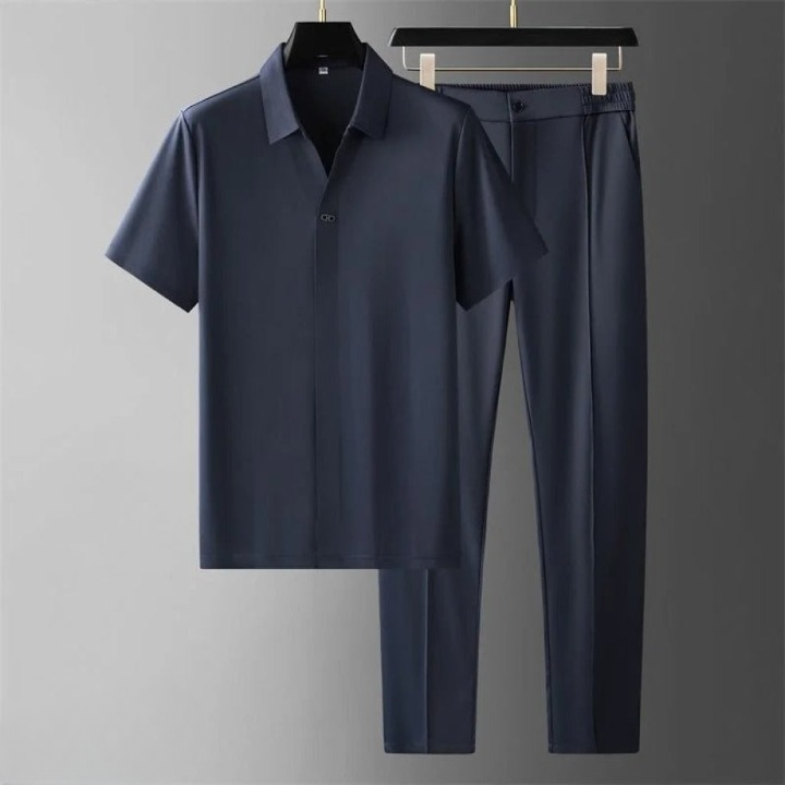 Classic short sleeve polo shirt set - versatile men’s shirts