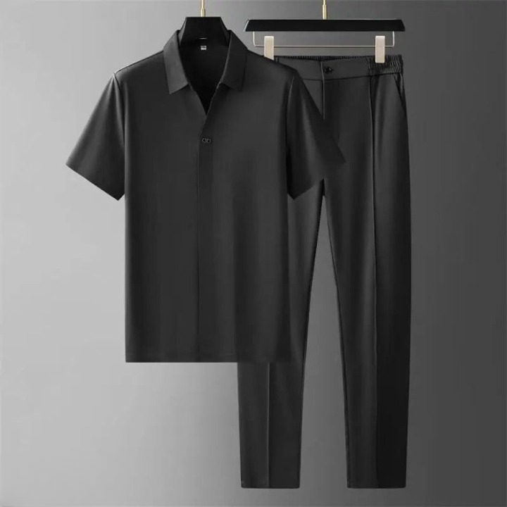 Classic short sleeve polo shirt set - versatile men’s shirts