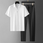 Classic short sleeve polo shirt set - versatile men’s shirts
