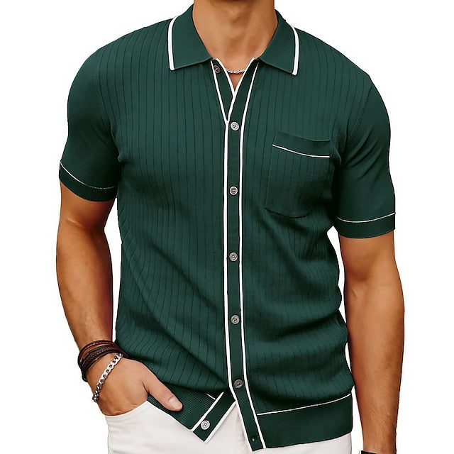 Ribbed short-sleeve shirt - versatile men's summer attire