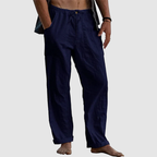 Men's relaxed linen trousers - lightweight breezy design for chill summer days