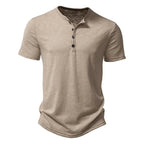 Men's henley t-shirt - lightweight cotton blend top for everyday wear