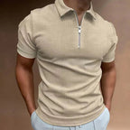 Men's zip polo shirt - modern short sleeve top for everyday wear