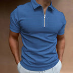 Men's zip polo shirt - modern short sleeve top for everyday wear