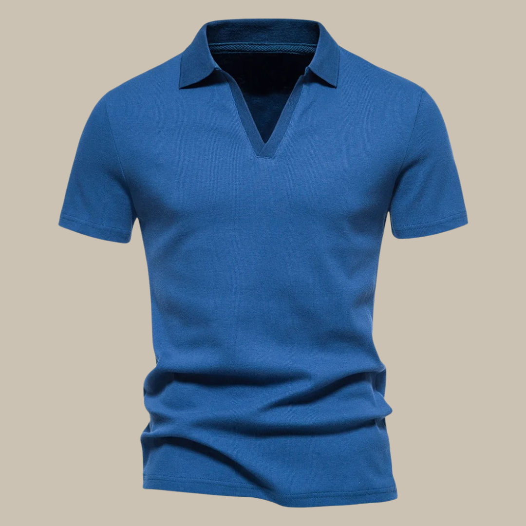 Men's v-neck polo shirt - versatile short sleeve casual attire for everyday wear