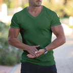 Men's ribbed v-neck t-shirt - stylish casual wear for everyday comfort