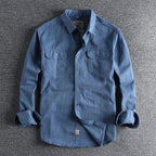 Men's long sleeve work shirt - sturdy fabric casual attire for everyday use