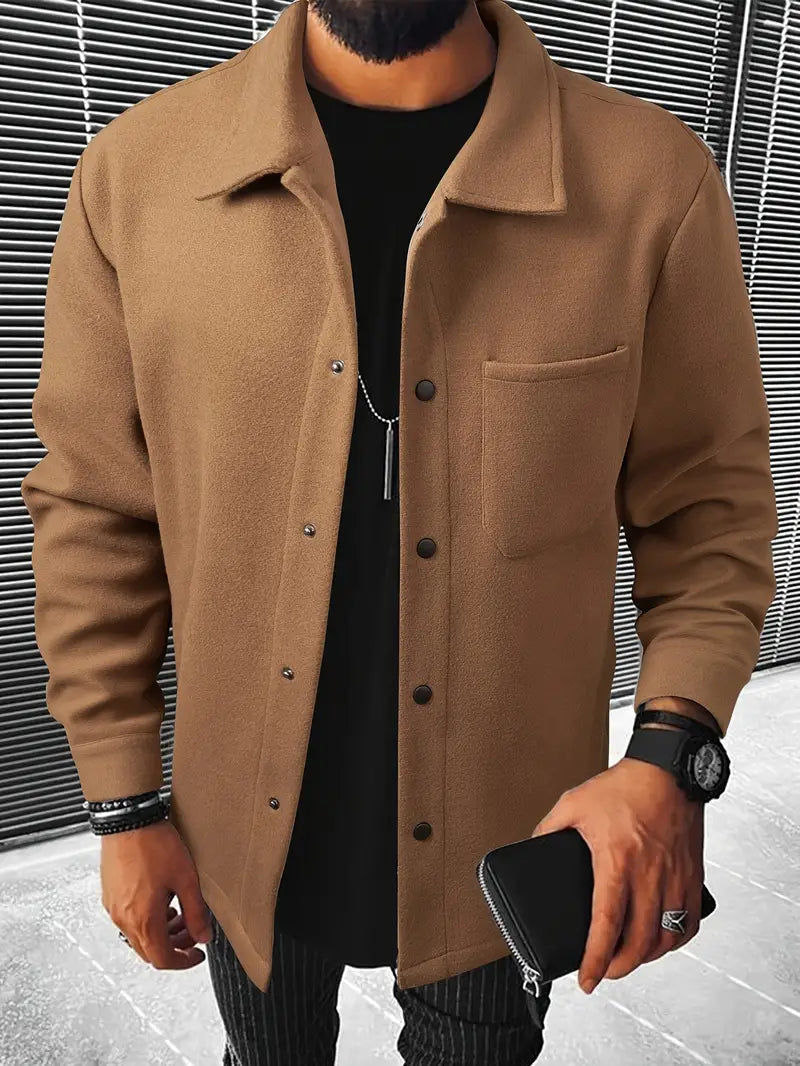 Men's long sleeve office shirt tailored design - quality fabric smart casual attire