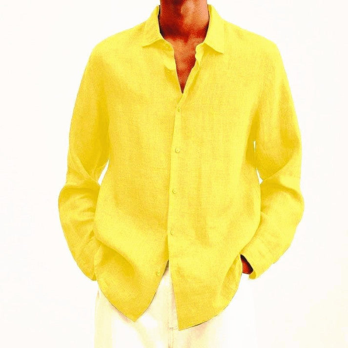 Long-sleeve linen shirt - versatile men’s casual top