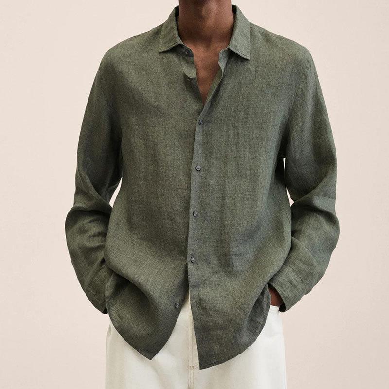 Long-sleeve linen shirt - versatile men’s casual top