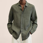 Long-sleeve linen shirt - versatile men’s casual top