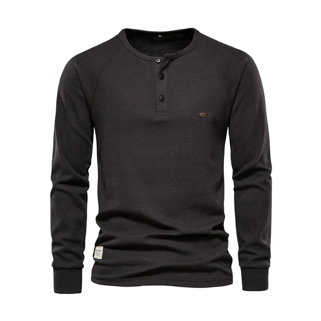 Men's henley t-shirt - soft fabric top for outings and everyday wear
