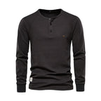 Men's henley t-shirt - soft fabric top for outings and everyday wear