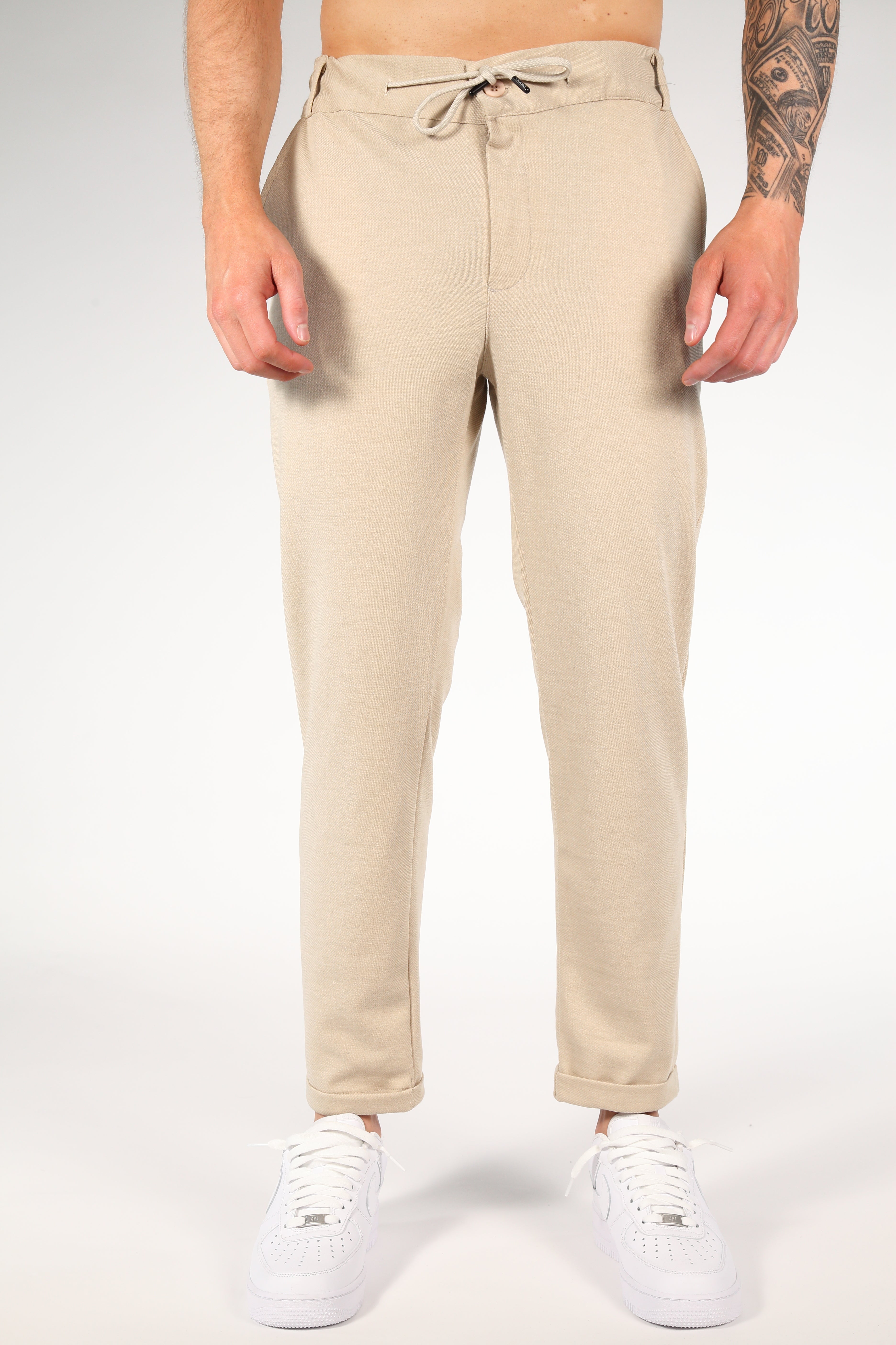 Men's chino trousers premium beige casual attire - versatile everyday wear for comfort