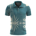 Men's tropical print polo shirt casual summer attire - lightweight stylish short sleeve poloshirt