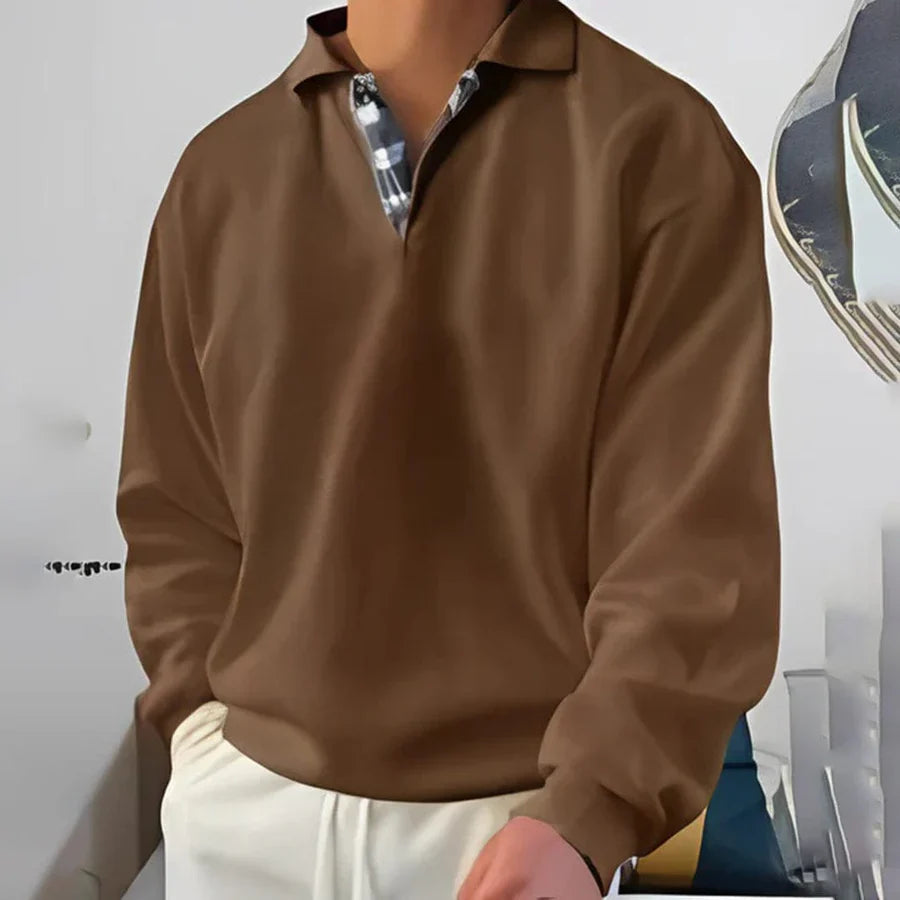 Men's long sleeve polo shirt - classic casual attire for everyday wear