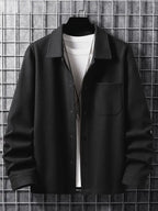Men's long sleeve office shirt tailored design - quality fabric smart casual attire