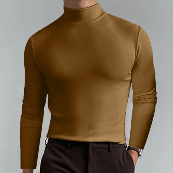 Men's long sleeve turtleneck top - sleek casual attire for everyday wear