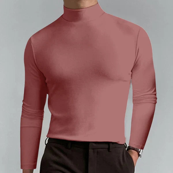 Men's long sleeve turtleneck top - sleek casual attire for everyday wear