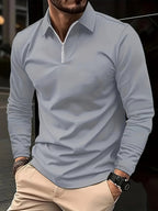 Men's long-sleeve zip-up shirt - contemporary and versatile casual top