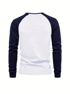 Men's long sleeve t-shirt cozy casual wear - stylish raglan tee, soft fabric