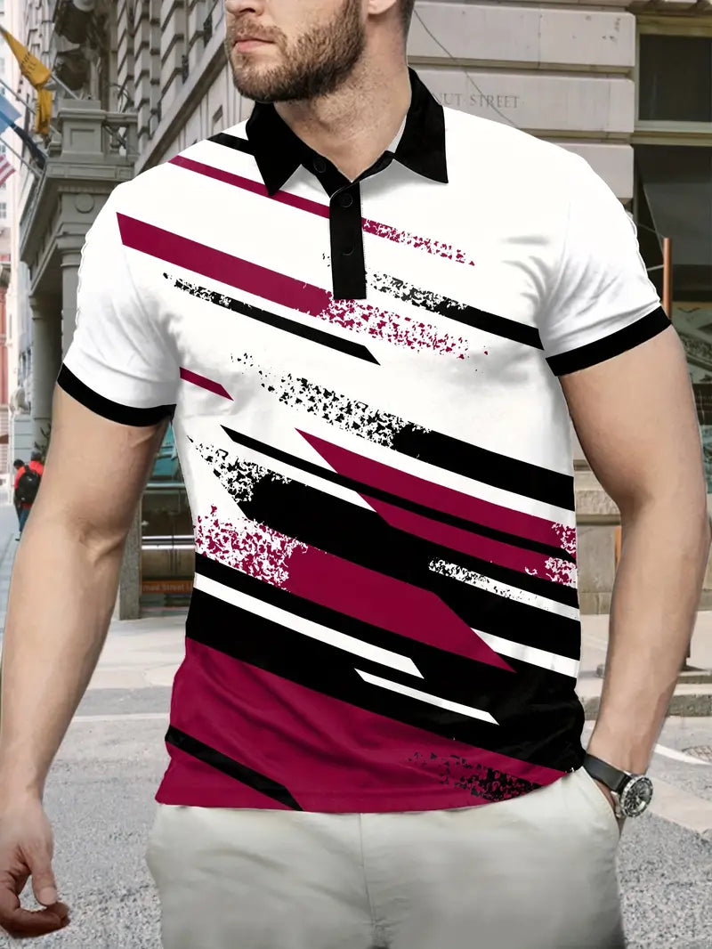 Men's casual polo shirt - contemporary graphic top for everyday fashion