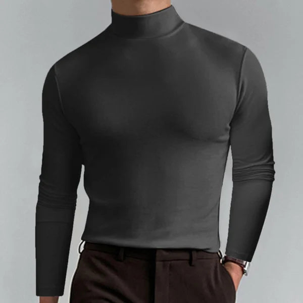 Men's long sleeve turtleneck top - sleek casual attire for everyday wear