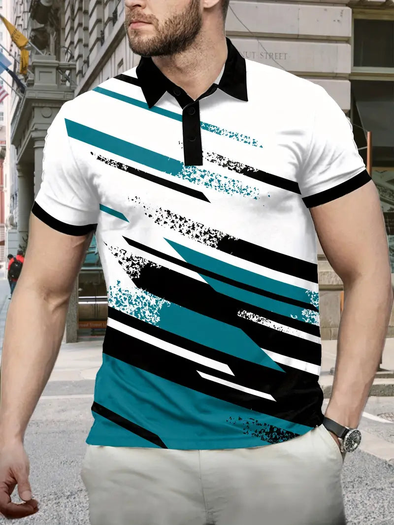 Men's casual polo shirt - contemporary graphic top for everyday fashion