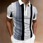 Men's polo shirt contemporary zip-up style casual attire - quality fabric for relaxed outings