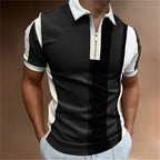Men's polo shirt contemporary zip-up style casual attire - quality fabric for relaxed outings