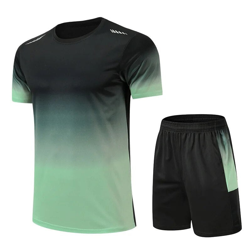 2-piece men's athletic wear set - lightweight performance t-shirt and shorts for casual and gym use