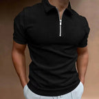 Men's zip polo shirt - modern short sleeve top for everyday wear