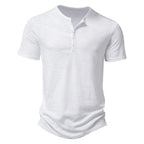 Men's henley t-shirt - lightweight cotton blend top for everyday wear