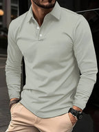 Men's lightweight long sleeve polo shirt - versatile and stylish everyday attire