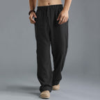 Men's lightweight cotton and linen casual trousers - relaxed fit breathable summer bottoms