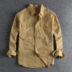 Men's long sleeve work shirt - sturdy fabric casual attire for everyday use