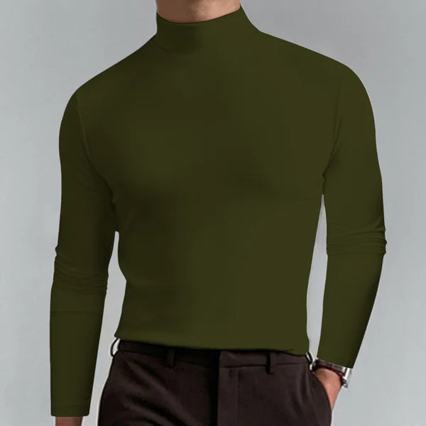 Men's long sleeve turtleneck top - sleek casual attire for everyday wear