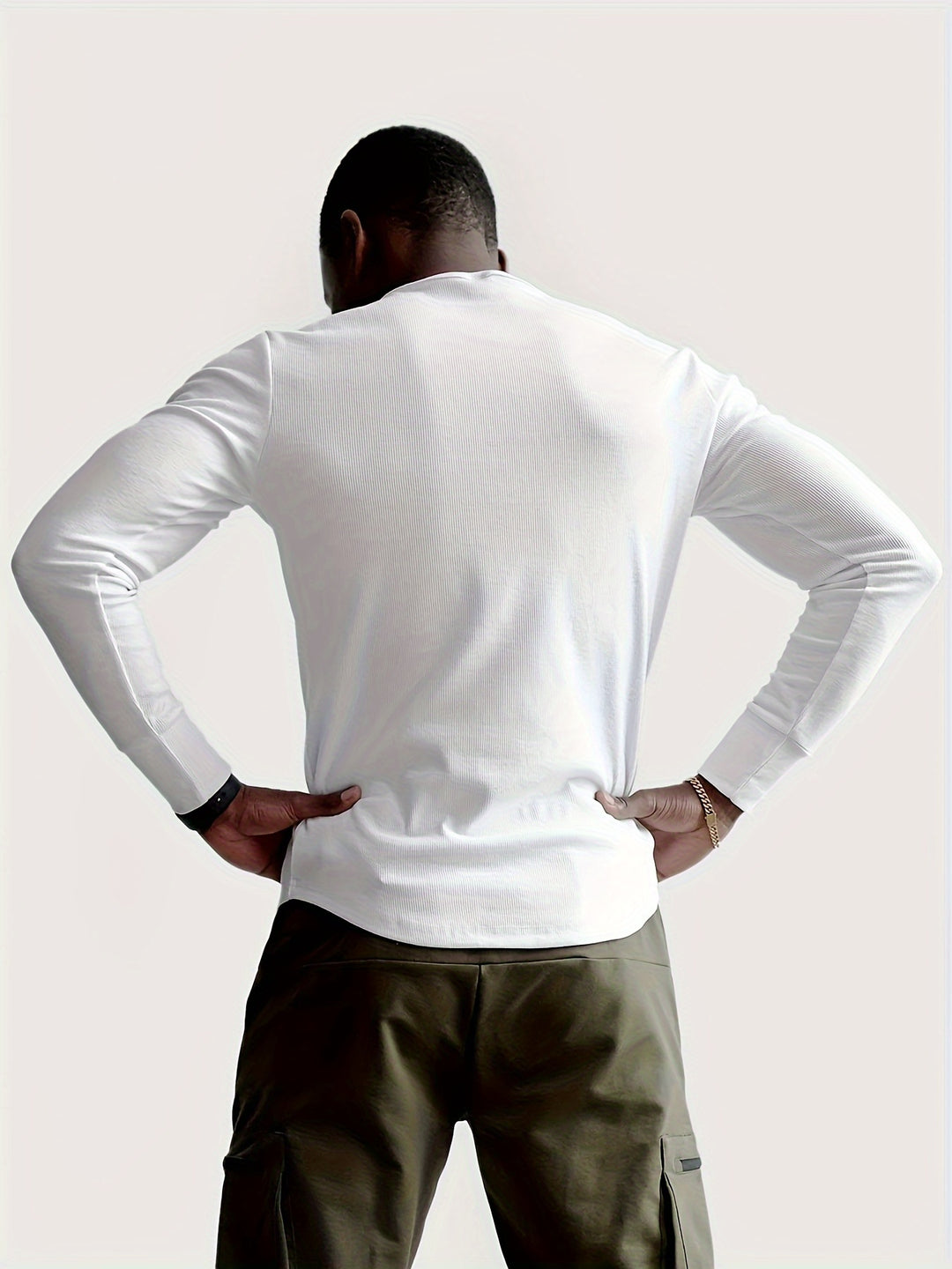Men's ribbed henley shirt - slim fit casual wear with timeless style