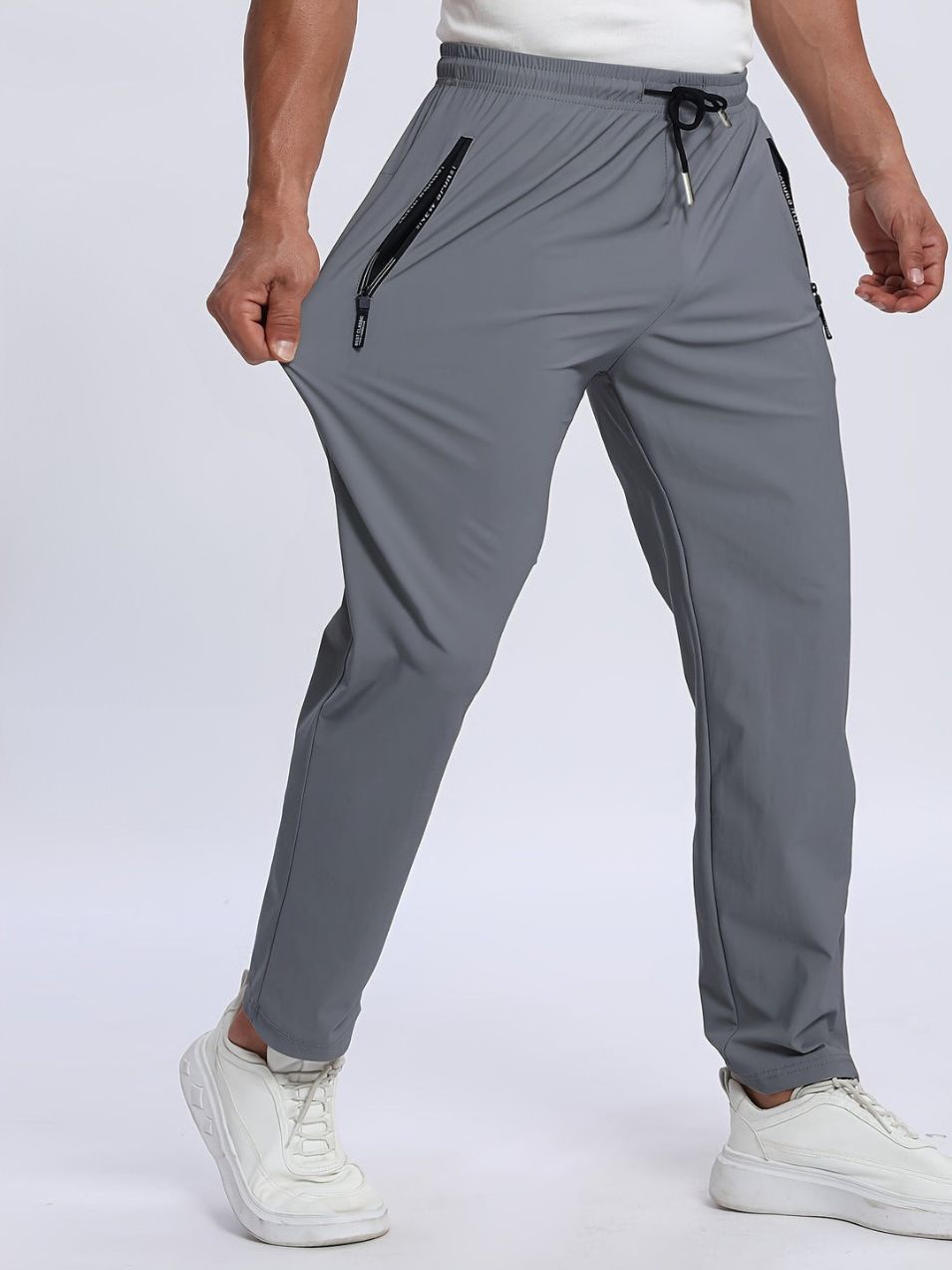 Men’s Trousers with Zipped Pockets - Stretchy Sporty Joggers