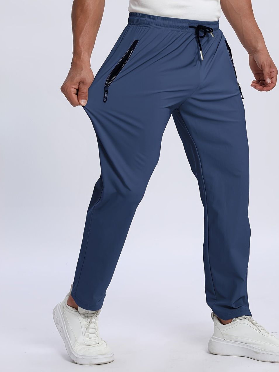 Men’s Trousers with Zipped Pockets - Stretchy Sporty Joggers