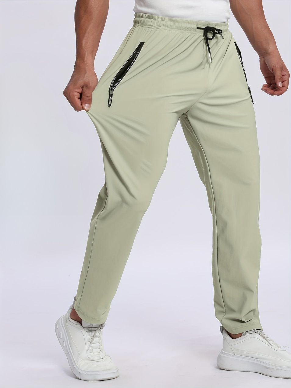 Men’s Trousers with Zipped Pockets - Stretchy Sporty Joggers