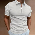 Men's zip polo shirt - modern short sleeve top for everyday wear