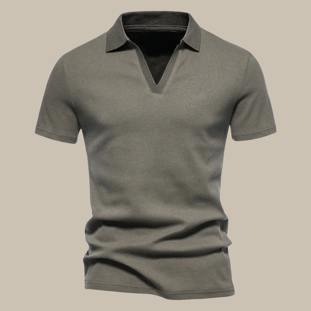 Men's v-neck polo shirt - versatile short sleeve casual attire for everyday wear